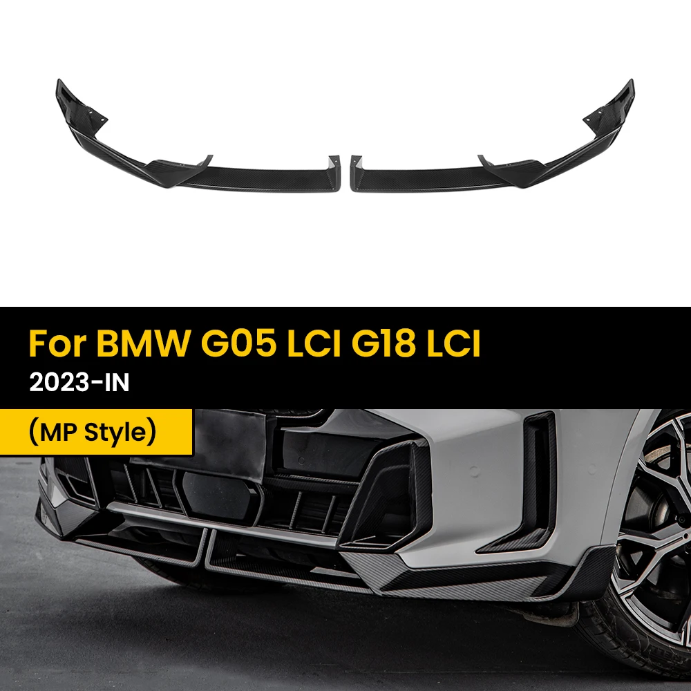 

Real Dry Carbon Fiber Front Diffuser Bumper Lip for BMW G05 LCI G18 LCI MP Style 2023-IN 2Pcs/Set
