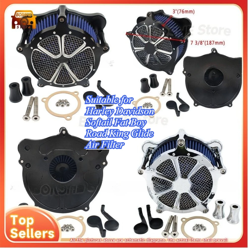 

Suitable for Harley Davidson Softail Fat Boy Road King Glide Air Filter Motorcycle Modification Accessories Filter Assembly