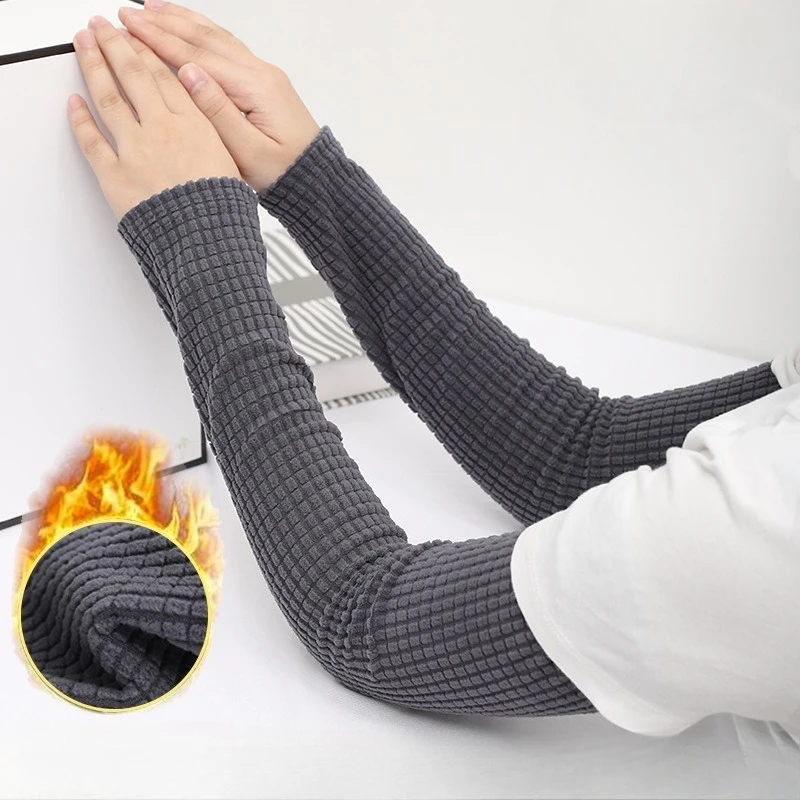 

Extra-long Half-finger Arm Warmers Thermal Sleeves for Air Conditioning Room Men Women Windproof Elbow-protecting Sleeve Covers
