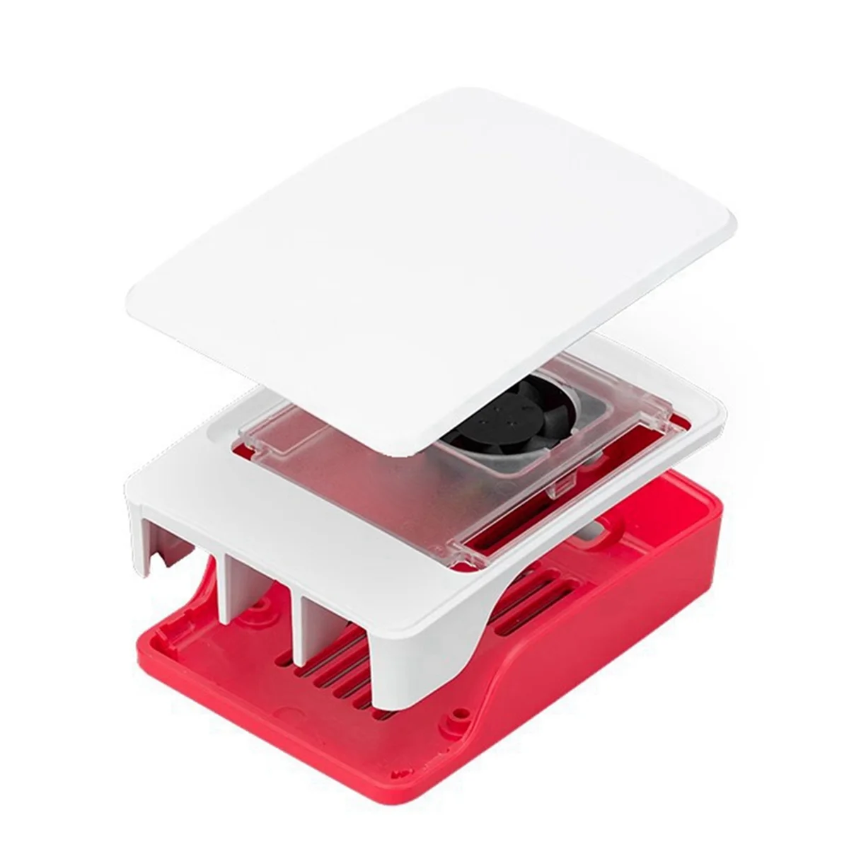 GOB-oFor Raspberry Pi génération 5 Pi5 boîtier Raspberry Pi boîtier multifonctionnel rouge blanc avec ventilateur de refroidissement