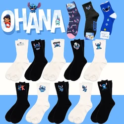 New Anime Disney Stitch Socks Kawaii Lilo & Stitch Printed Cotton Stockings Cartoon Keep Warm Autumn Winter Woman Children Gifts