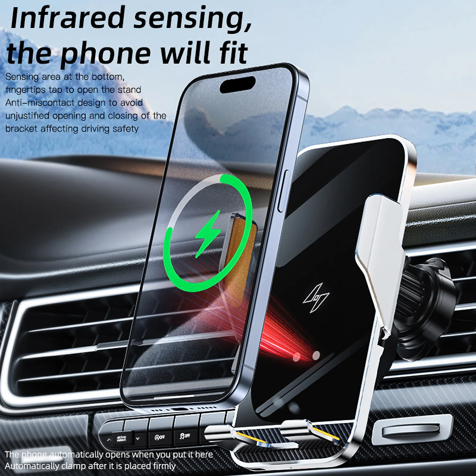 Für Mercedes-Benz CLS C257 2019-2023 AMG 450 Spezielle Auto Telefon Halter Basis Drahtlose Lade Halter Auto MagSafe halter Ladegerät – Detail 30
