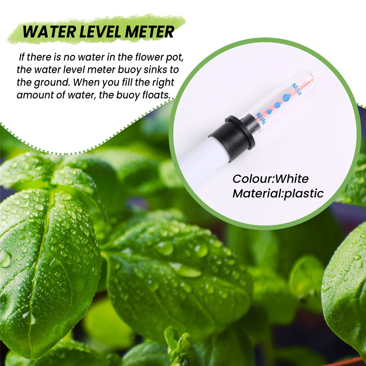 Pack of 10 Soil Moisture Meter, 20 cm Plant Water Level Indicator, Water Level Indicator, Soil Moisture Meter, Sensor