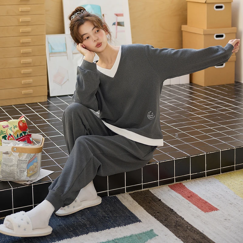 

Pajama Sets Woman Seasons Changing Modal Night Set Long Sleeve Buttoned Full Length Spring Autumn Casual Comfortable Breathable