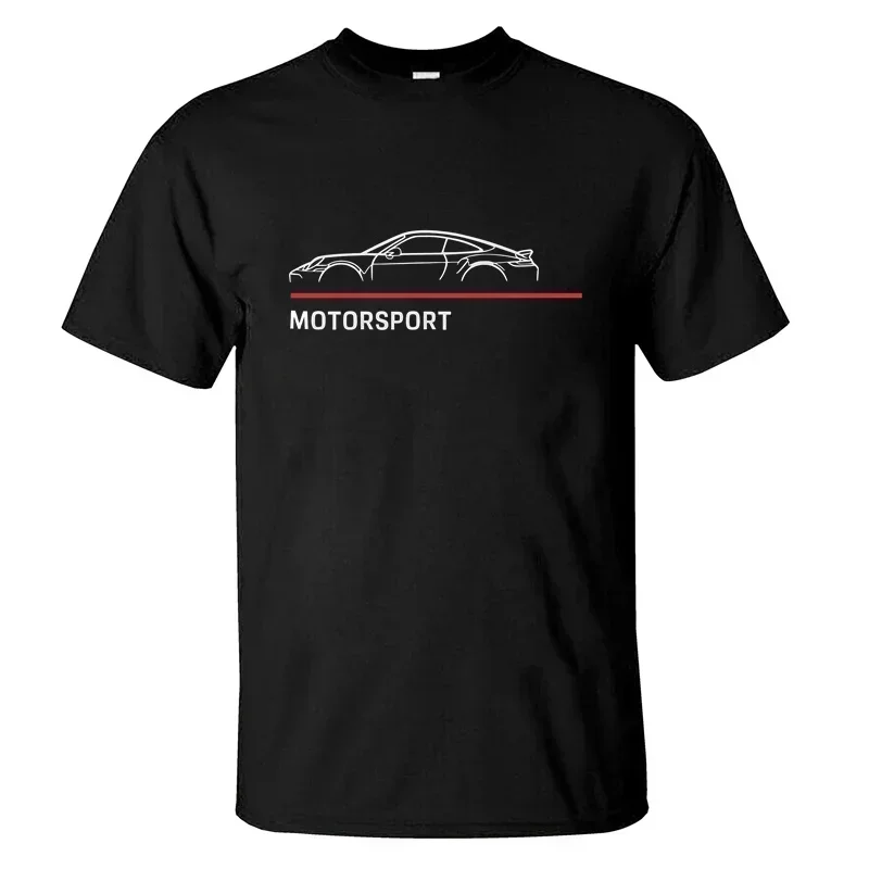 

2025 Men T Shirt Casual 911 Turbo S (992) Art Silhouette Motorsport T-shirt Graphic Summer Short Sleeves 100% Cotton S-3XL Cool