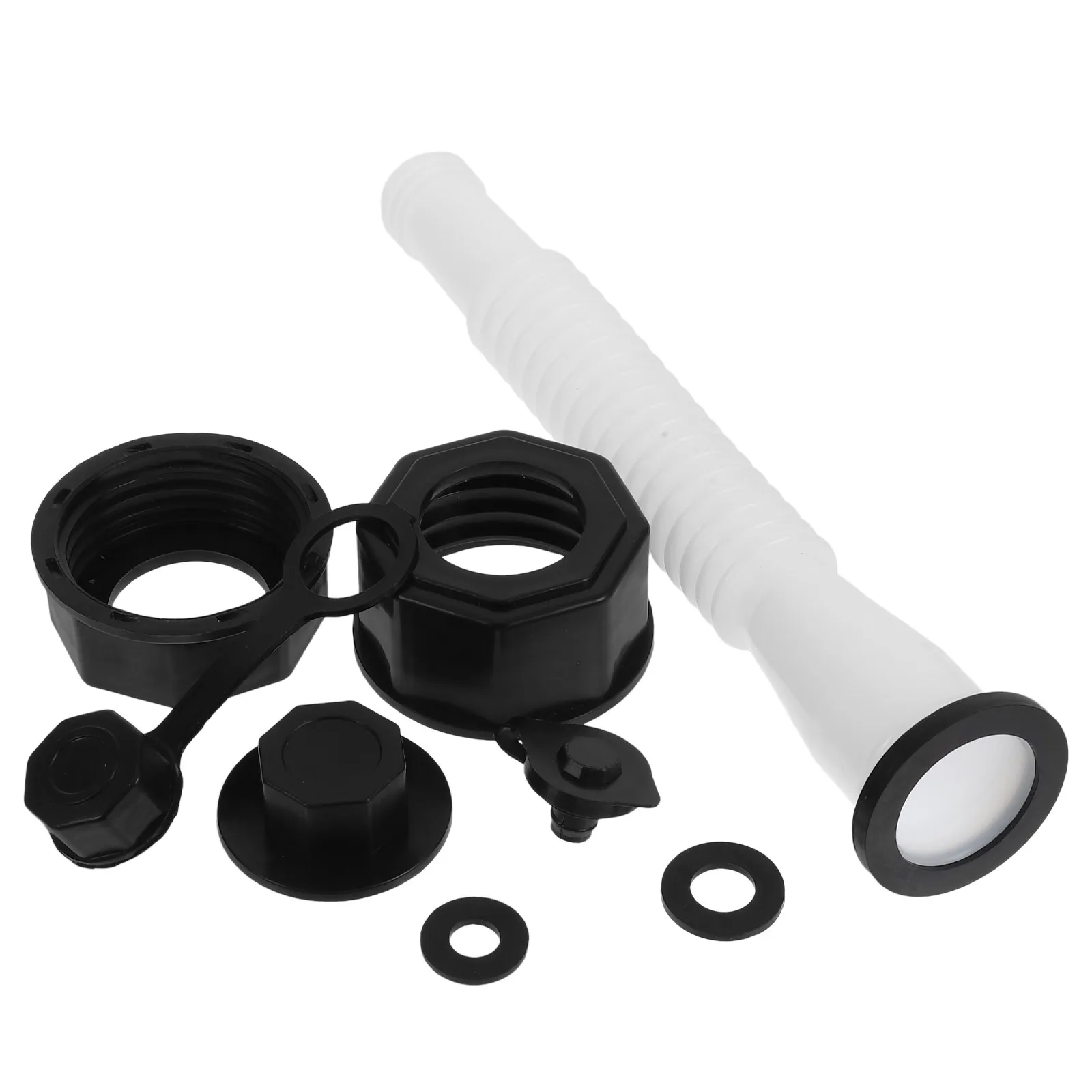 1Set Replacement Gas Can Spout Kit with Anti-Slip Threaded Cap Easy Install Leakproof Spout for Plastic Gas Cans Grill Generator