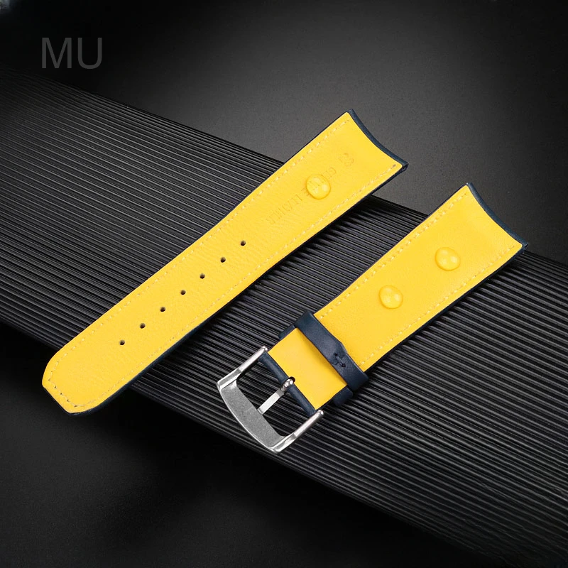 Waterproof Cowhide Leather Watch Band for Citizen Air Eagle Blue Angel Generation II Jy8078 At8020 22 23mm with Arc Interface
