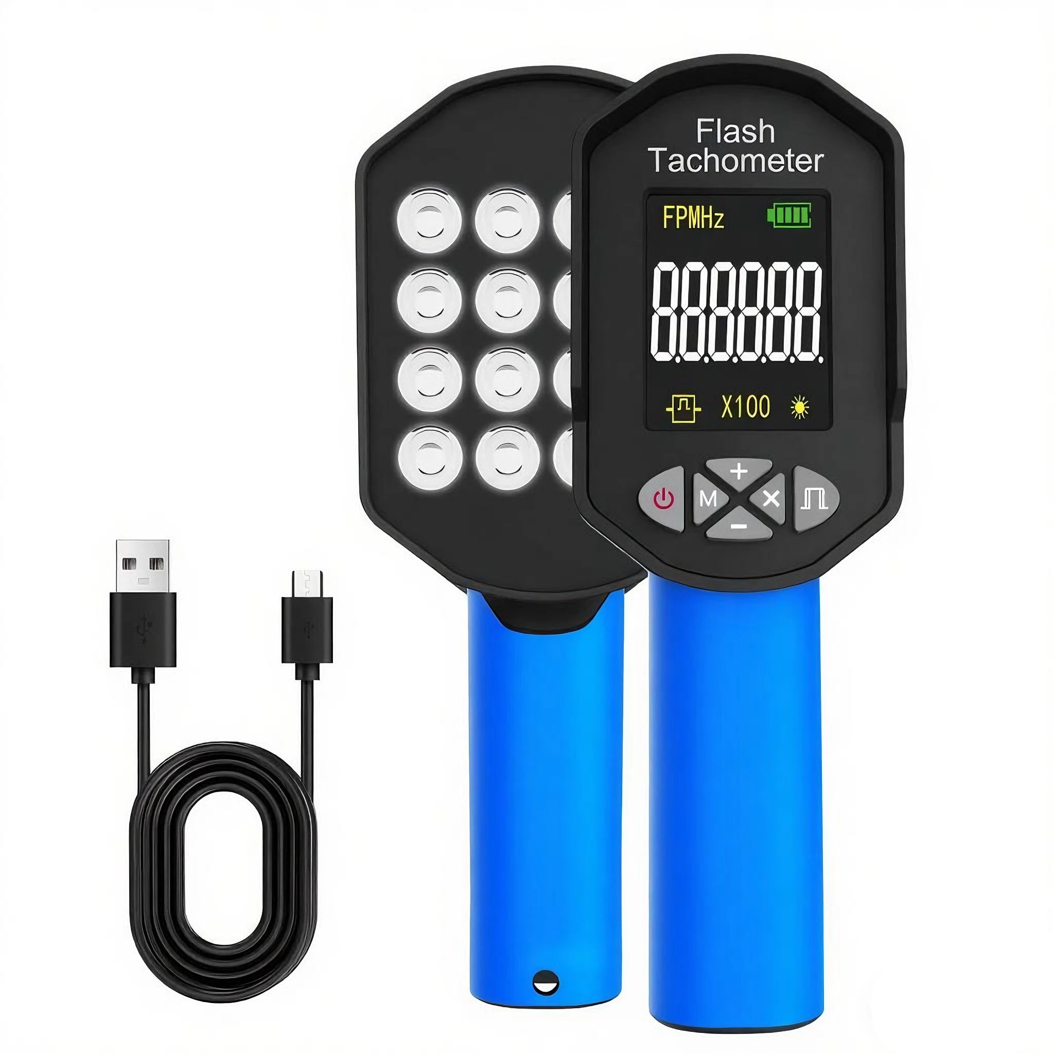 

Ручной цифровой тахометр и стробоскоп — бесконтактный светодиод, 60–10 000 об/мин, регулировка фазы, точность 0,001% для генераторов, вентиляторов