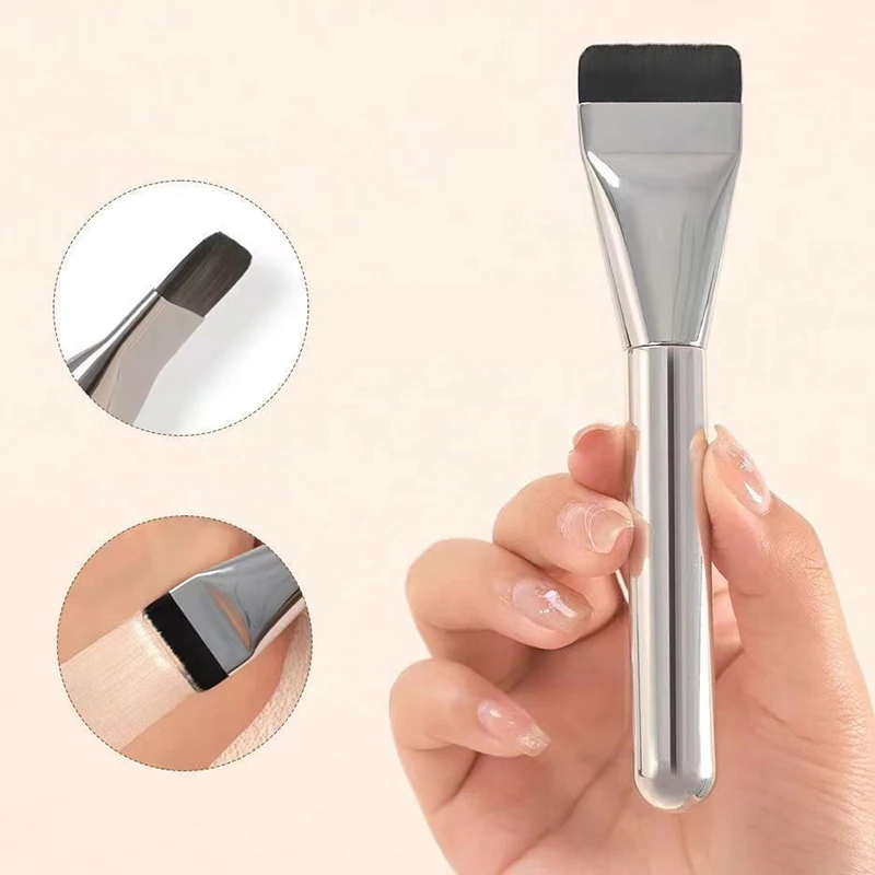 Pennello per fondotinta piatto ultrasottile: pennello per trucco Slim Contour per prodotti liquidi/polvere/crema