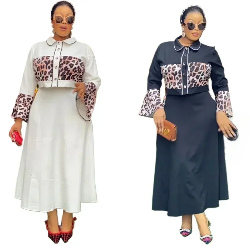 2025 2 Piece Women Sets Dashiki African New Arrival Spring Autumn Matching Sets Two Pieces Sets Top Skirt Suits Outfits Clothing