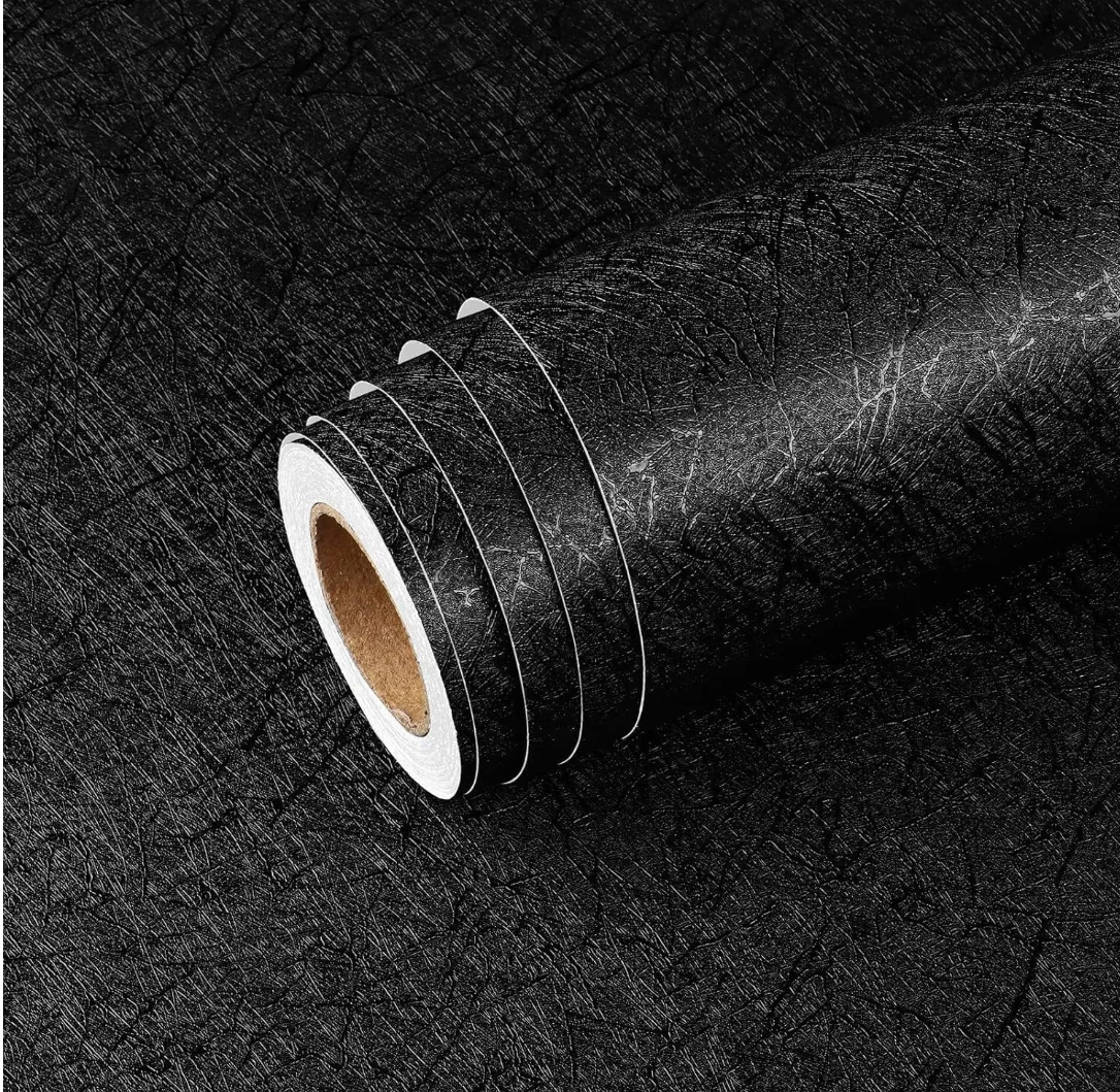 ​ 1 Roll Black Scratch Distressed Art Wallpaper, Waterproof Self-Adhesive Vinyl, Industrial  Room Decor for TV Backdrop Festival