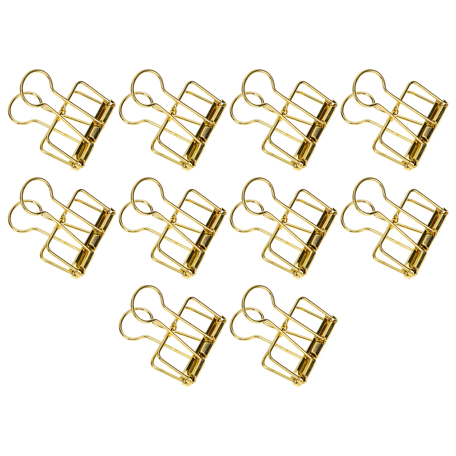 

10 Pcs Gold Dovetail Clip Paper Clips Metal Medium Decorative Office Supplies Binder Stainless Steel Small Golden