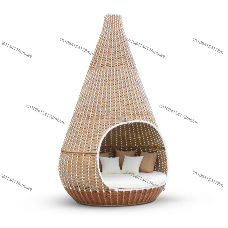 Durable weatherproof outdoor wicker lounge chair with patio relaxation mat