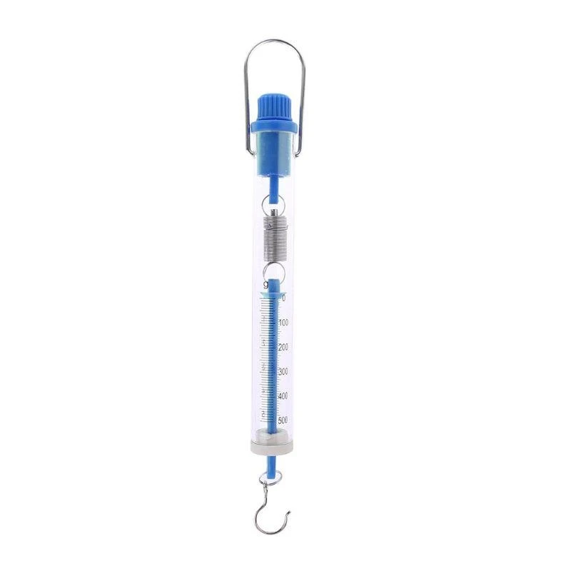 652F 500g/5N Spring Scale Plastic Clear for Shell Easy Hanging for Experiment