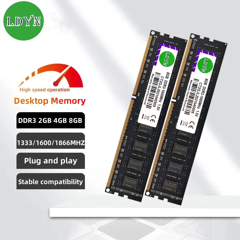 DDR3 2GB 4GB 8GB Memoria Ram 1066 1333 1600 1866Mhz Desktop Memory PC3-10600U PC3-8500U PC3-12800U 240PIN 1.5V DIMM RAM