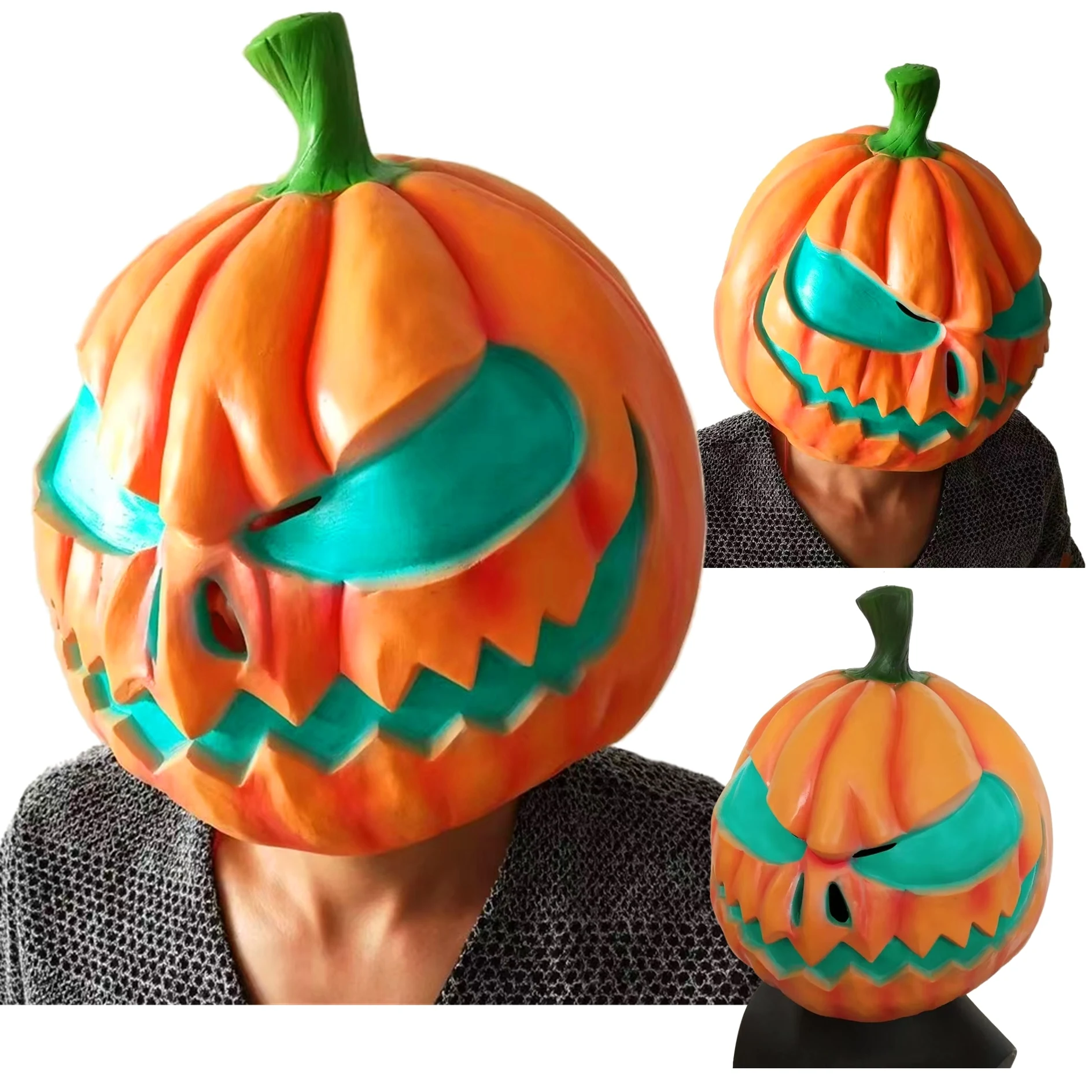 

Game Pumpkin Punk Mask, Scary Pumpkin Head Cosplay Mask for Halloween Costume Party Masquerade , Adult Kid