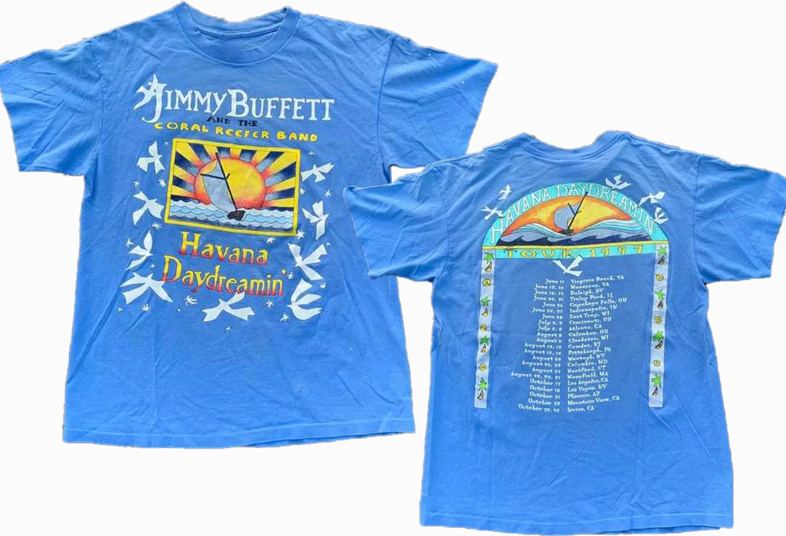 Vintage 2 sides Jimmy Buffett Tour Shirt Classic Royal Blue Unisex S-4XL CC1514