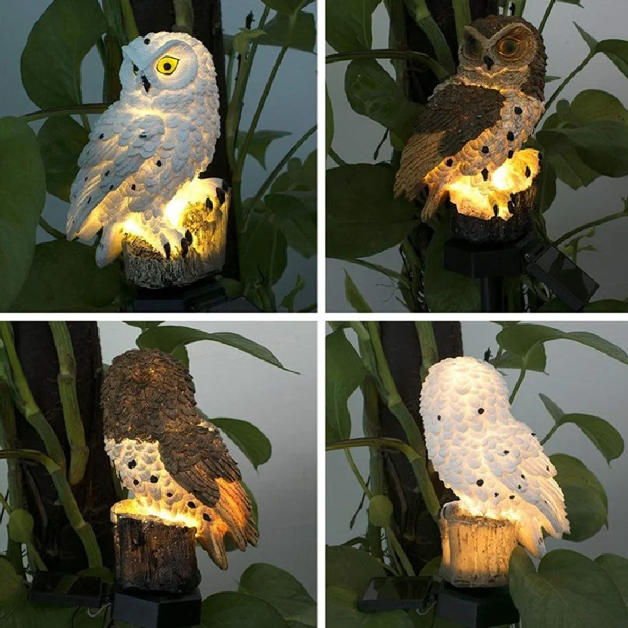 

Solar Power Led Garden Light Outdoor Waterproof Energy Panel Lamp Solar Owl Shape Lights Path Yard Decoration Solar Fence Light