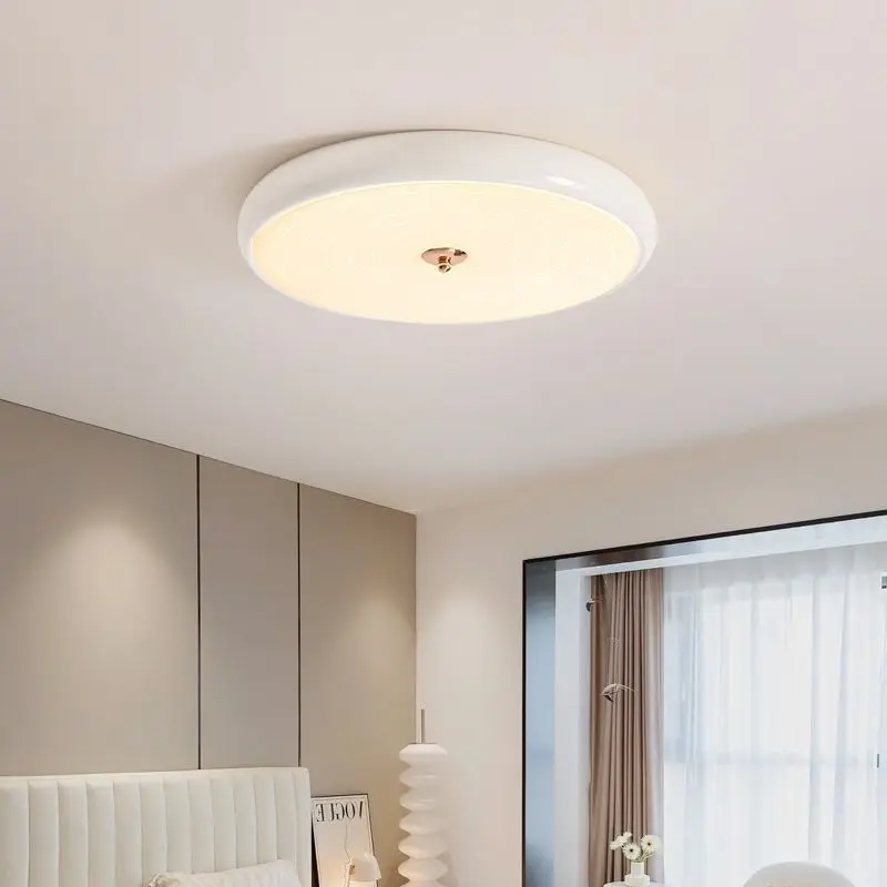 French Cream Style Ceiling Light Modern Minimalist Vintage Ultra Thin Round  Light for Bedroom Study Balcony
