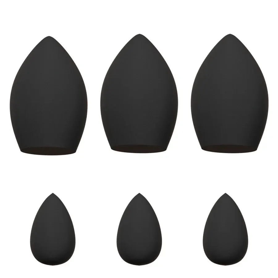 6 مجموعات من إسفنجة المكياج المكونة من قطرات الزيتون الأسود، جافة ورطبة، سهلة التنظيف، مناسبة لسيناريوهات متعددة