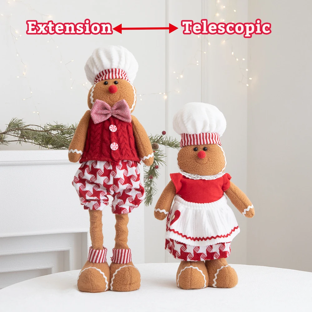 Christmas gingerbread Man telescopic figure decoration Christmas decorations Cartoon cute doll doll home decoration