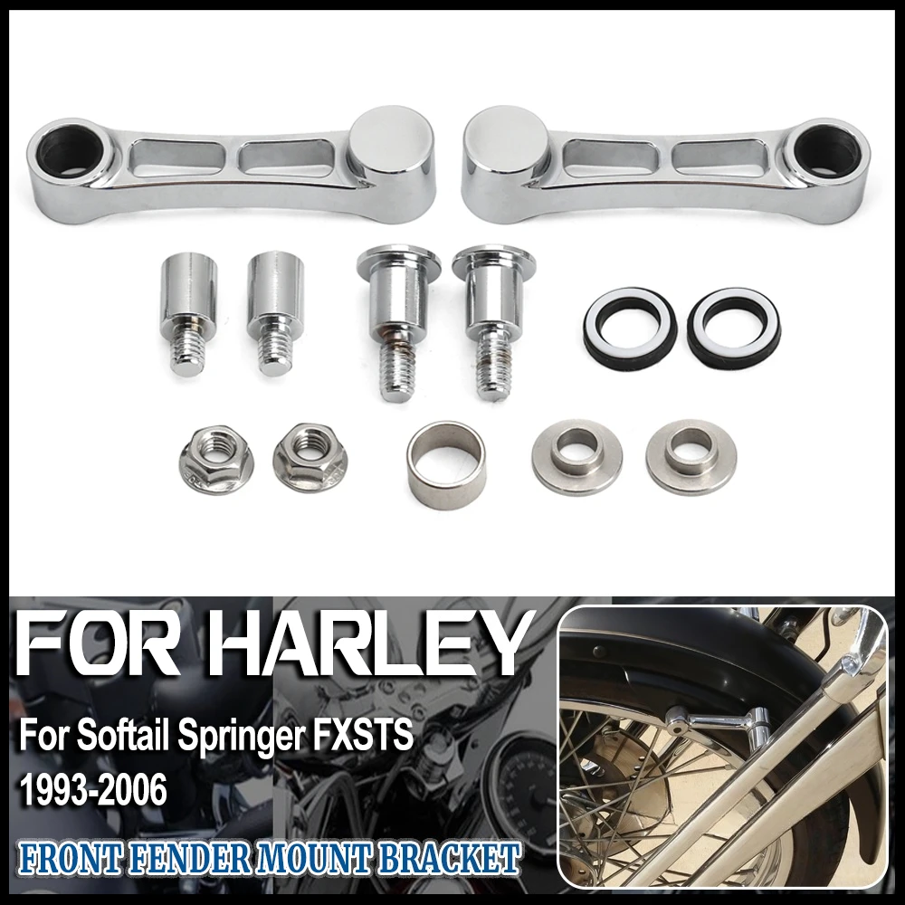 

1Set Motorcycle Front Fender Mount Bracket Kit Link Springer Fork For Harley Softail Springer FXSTS 1993-2006