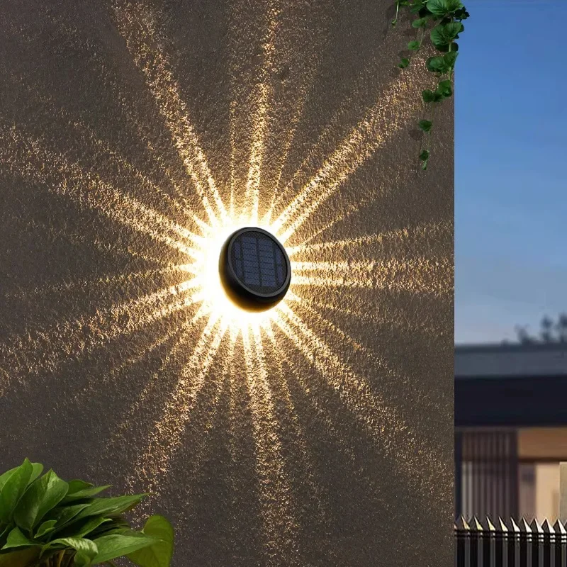 Popular Sunflower Pattern Outdoor Solar Wall Light, Wireless Waterproof Personalized Courtyard Small Wall Light