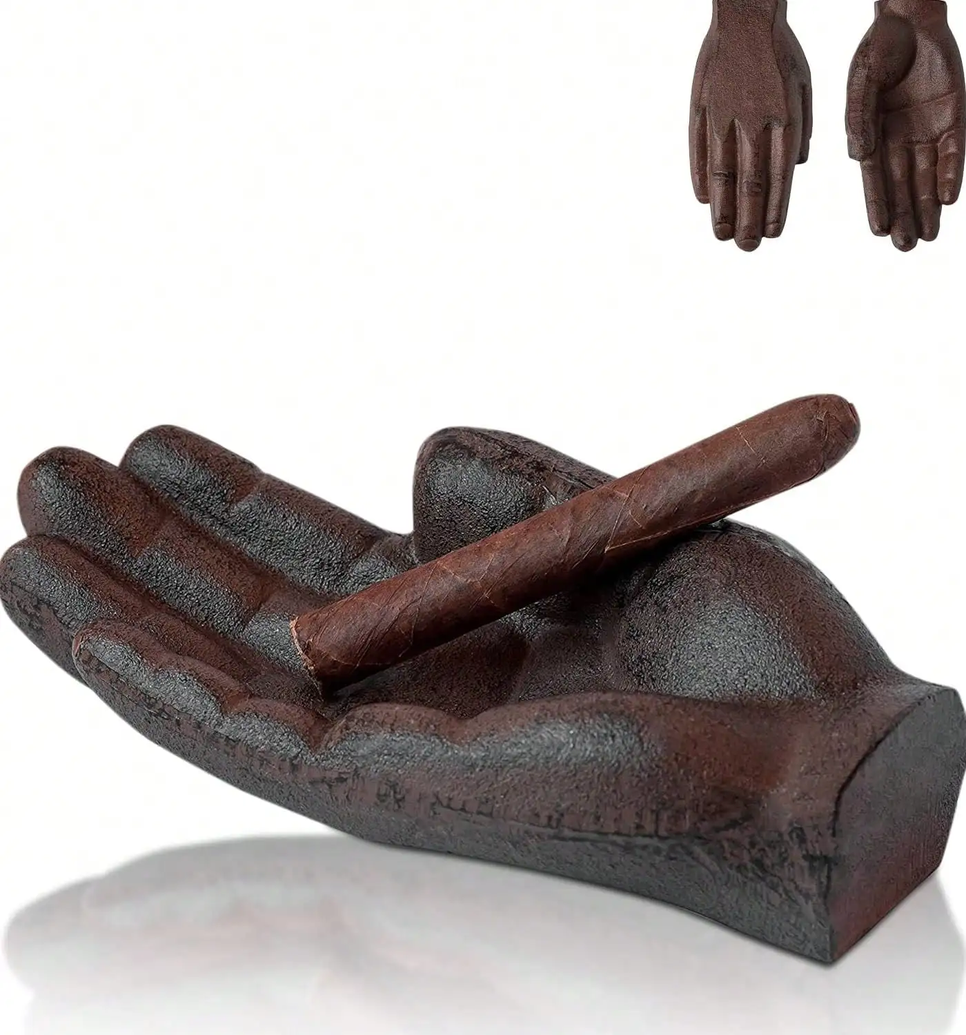 

Cast Iron Cigar Ashtray Hand-Shaped - Rustic Decorative Tray, Key Holder, Heavy Duty Paperweight, Unique Gift For Men, Office & Home Decor
