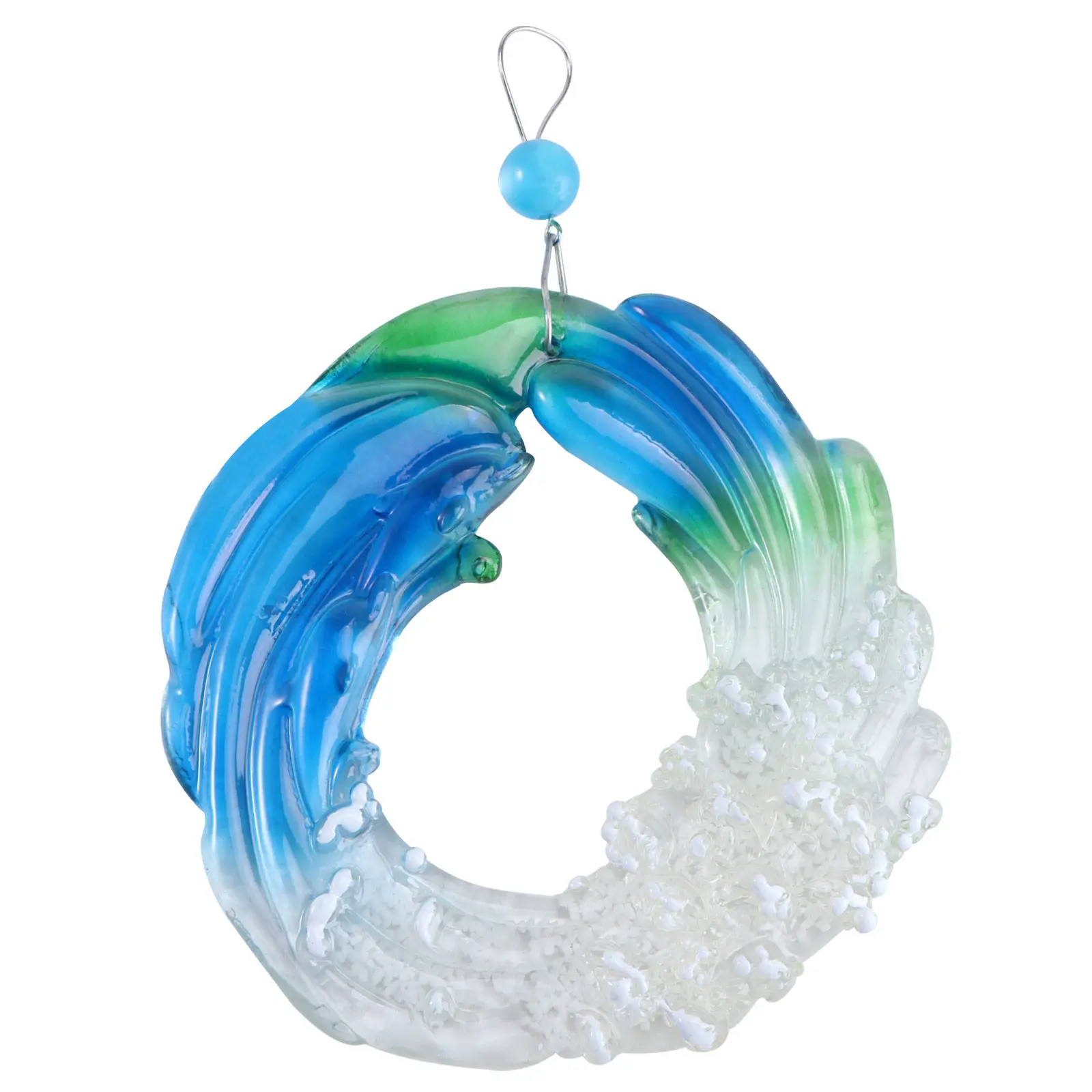 1Pcs Hawaii Resin Sea Wave Pendant Hanging Outdoor Garden Ornament Yard Home Decoration Resin Pendant Home Ornament