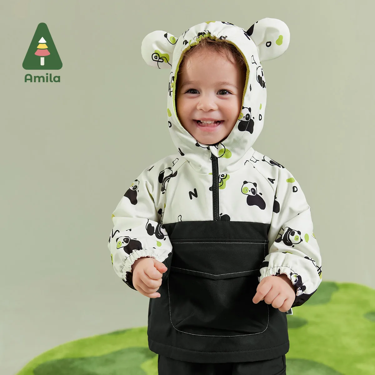 Amila Baby Boy Kleidung Set 2024 Winter neue Vlies leichte Abdichtung Panda Muster weiche warme Baby kleidung