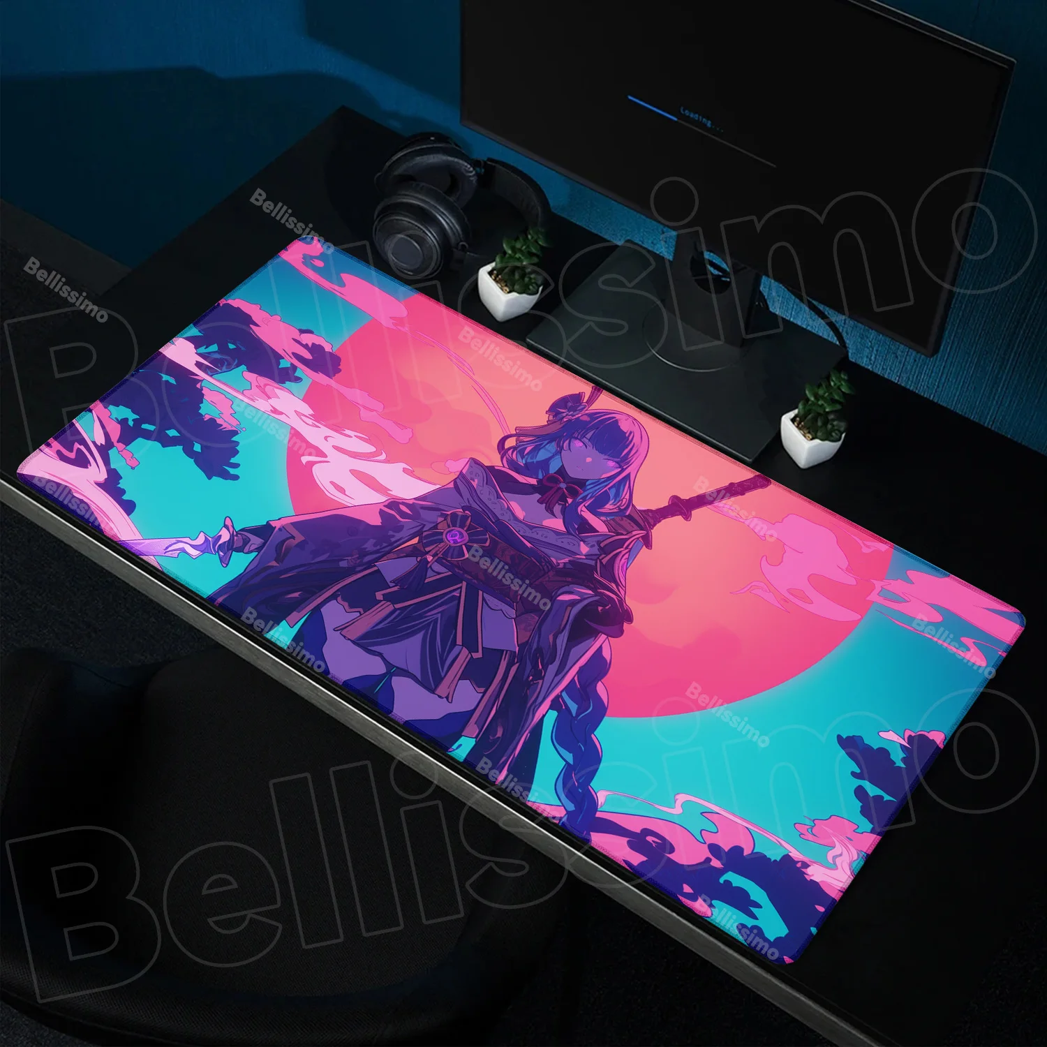 

Anime Mouse Pad Genshin Impact Raiden Shogun Large Gaming Mousepad Rubber Pc office Accessorie Protector Gamer Keyboard Desk mat