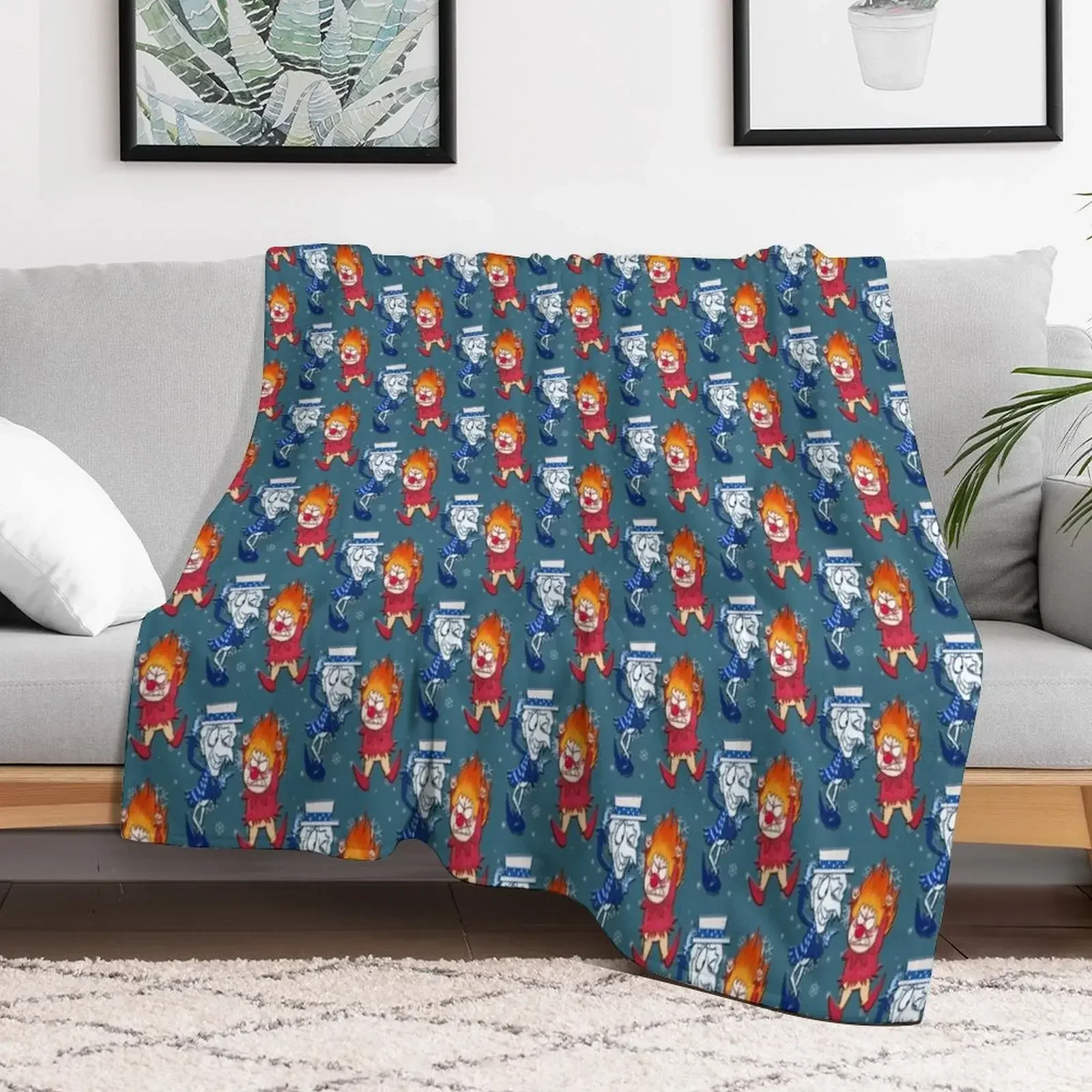 

christmas heat snow miser Throw Blanket bed plaid Sleeping Bag Blankets