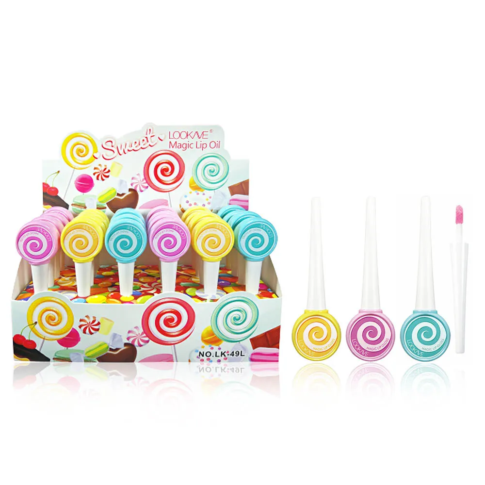 Lollipop document proxy Jules Gloss Hydratant Fille Huile Jules Gloss, Soin Lèvres Kawaii en Vrac, 24Pcs