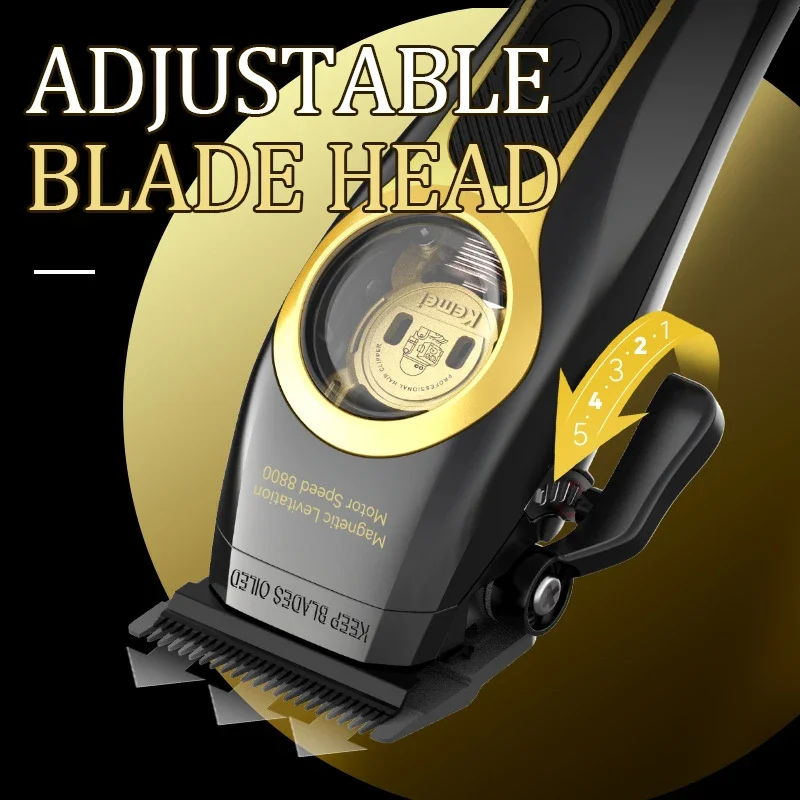 Kemei 2373 Barber Fade Haarschneidemaschine, professioneller Akku-Haarschneider, elektrische Männer-Haarschneidemaschine, magnetischer Motor, 8800 U/min