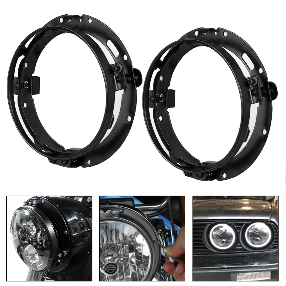 7 Inch Round LED Headlight Mounting Bracket Ring Car light For Wrangler JK TJ Suzuki Samurai for Harley Motorcycle 7