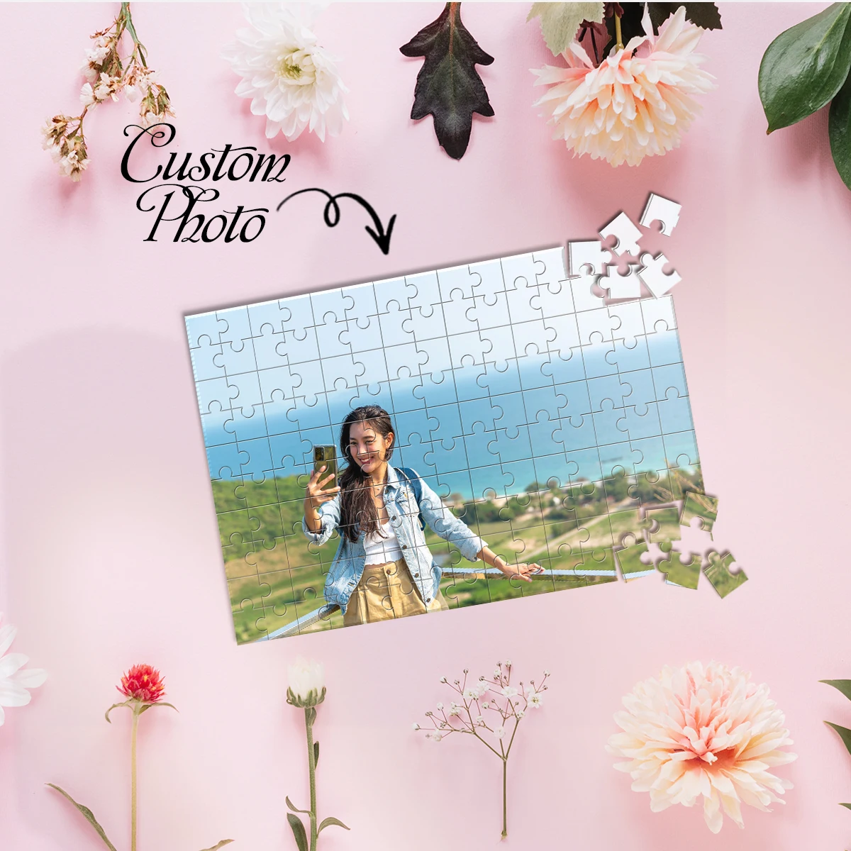 35/150/300/500/1000 قطعة في الهواء الطلق Selfies مخصص صور بازل قطع شخصية الضغط الألغاز صديقة هدية #2