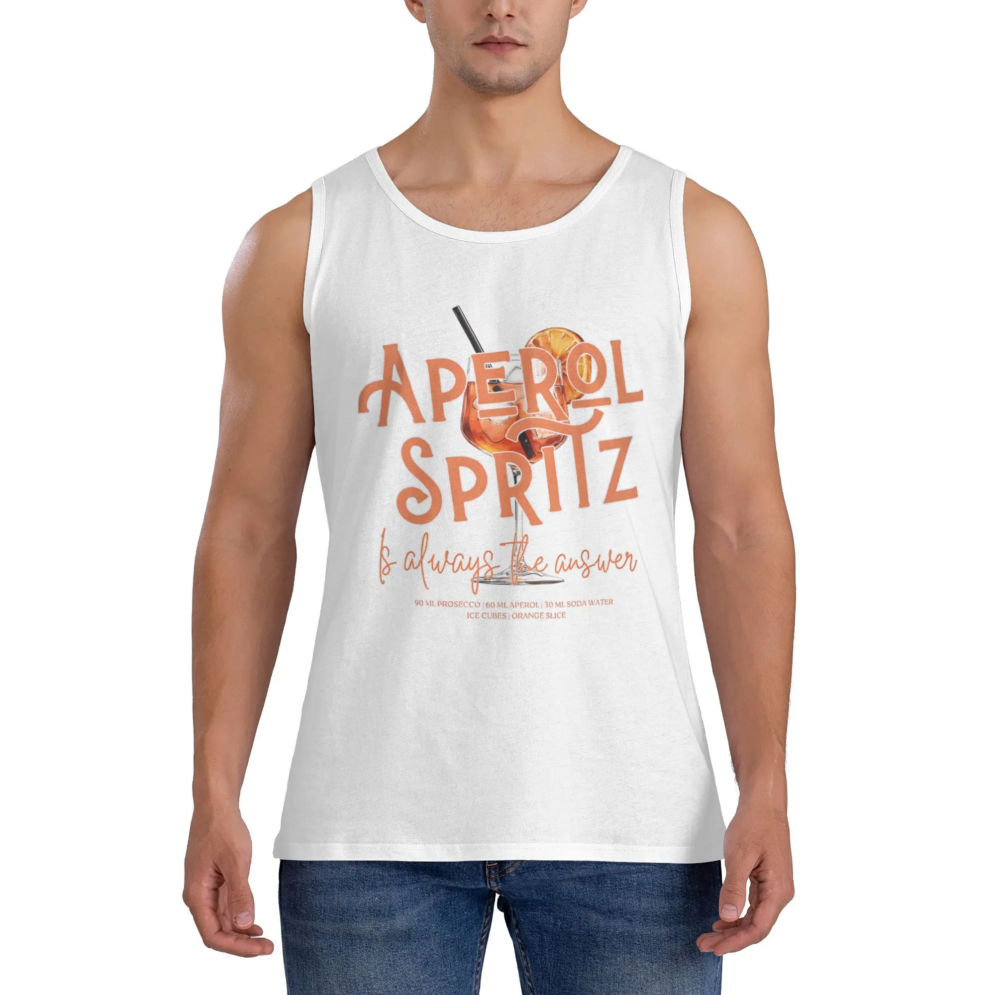

Майка Aperol Spritz, мужские крутые топы, летние тренировочные жилеты без рукавов с графическим рисунком, большие размеры 3XL