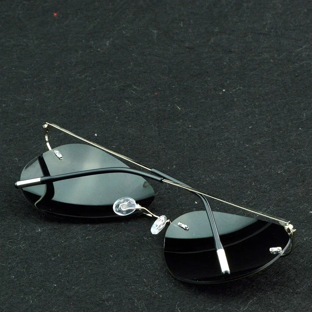 Rimless Oversized Titanium Alloy Polarized Polaroid UV400 UV100% Sunglasses Vacation Gear