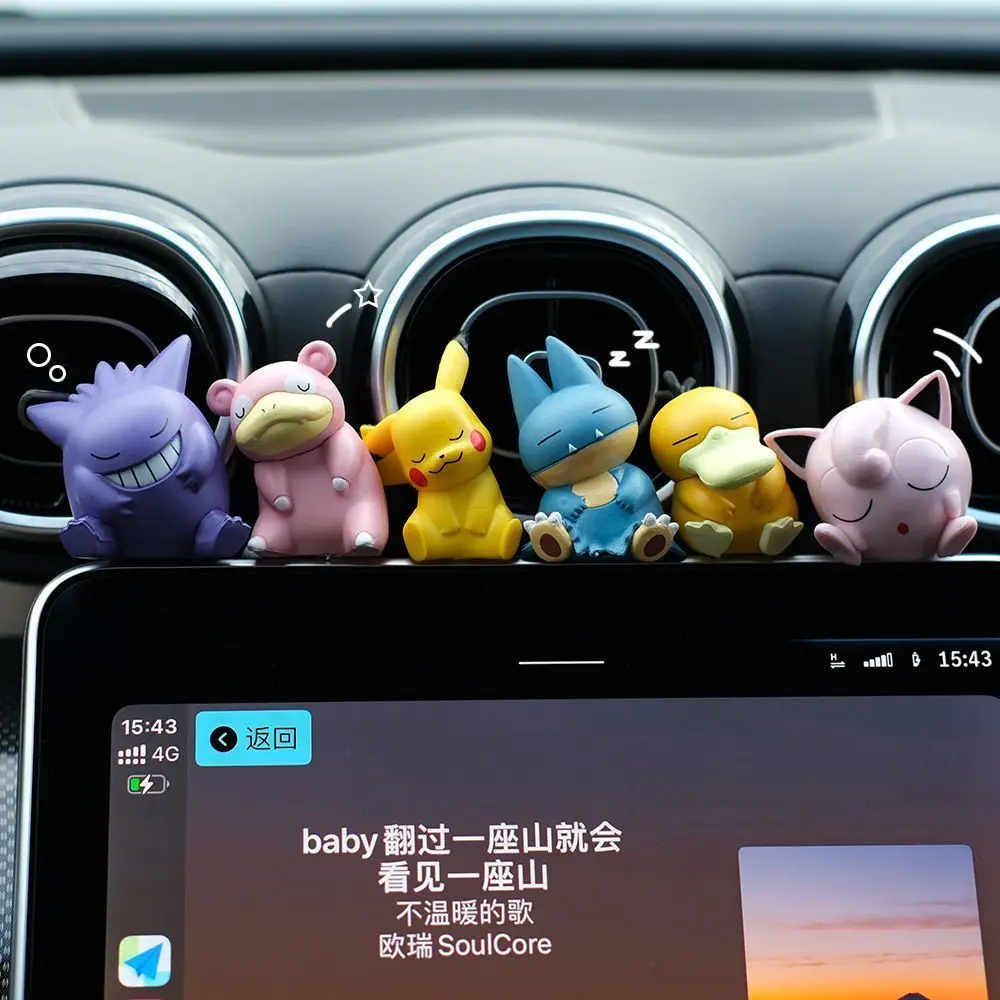 Figurinha Pokémon fofa para decoração de painel de carro, mini figura de carro de desenho animado Pokémon Psyduck, brinquedo de pelúcia divertido, presente para amigos