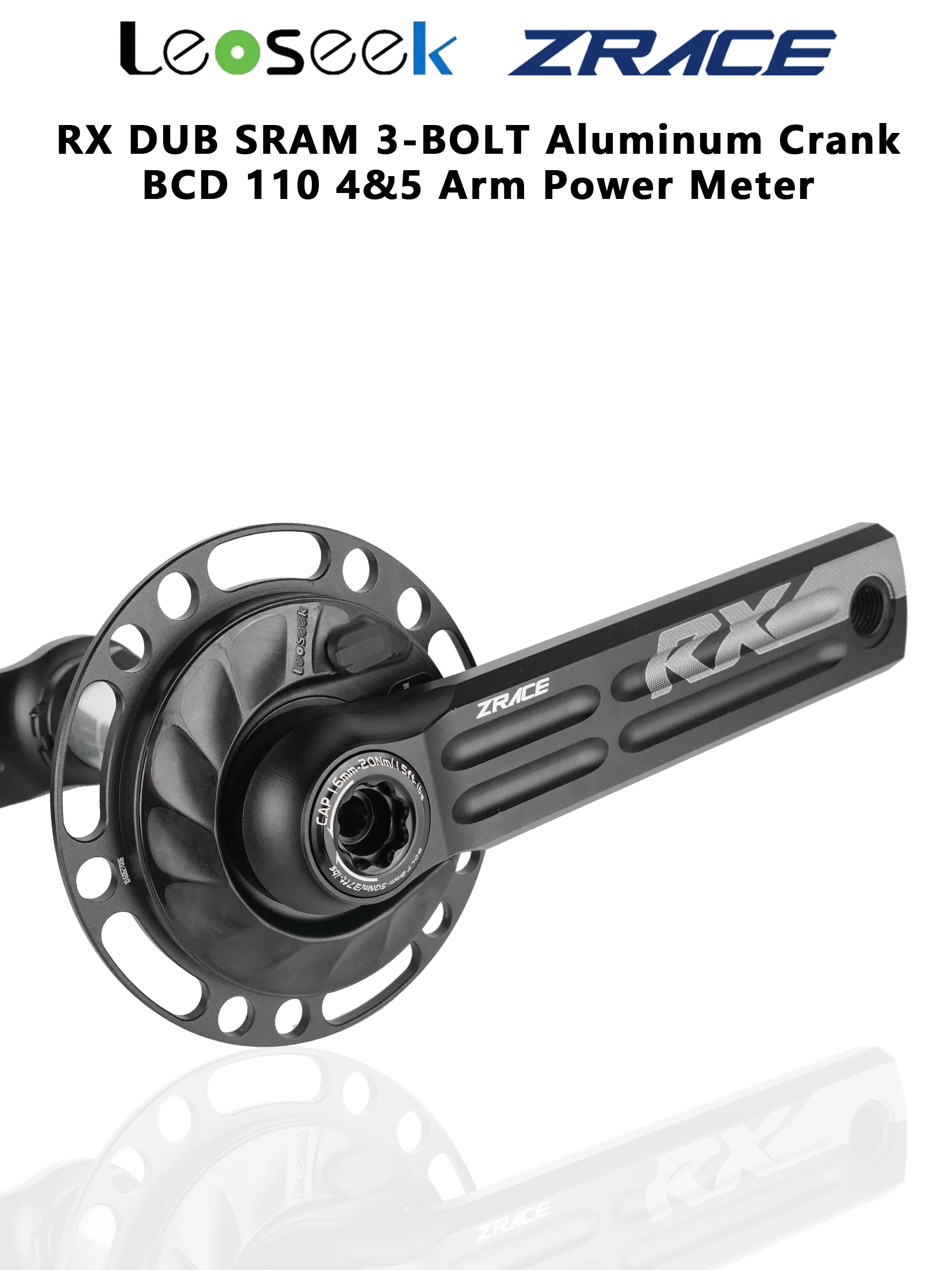 AliExpress ZRACE RX Power Meter Road Bike Crankset DUB Lightweight CNC 165/170/172.5/175mm Compatible with 4-Bolt & 5-Bolt Chainrings