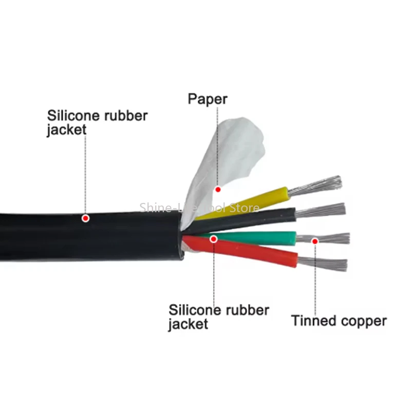 SL 0.3mm²~4mm² Black/red Soft Silicone Wire Cable 2/3/4 Cores Tinned Copper High Temperature Resistant Cable