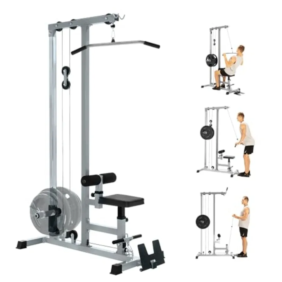 

Тренажер для подтягиваний LAT Pull Down и гребли LAT Row с высокой и низкой роликовой станцией, прочная стальная рама, черная отделка, двойная регулируемая ручка