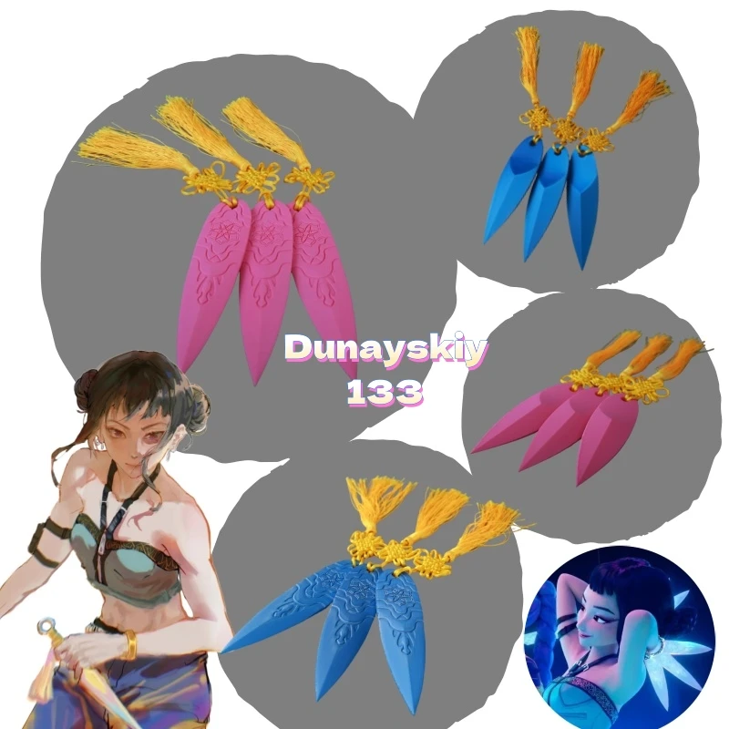

Kpop Demon Huntrix Zoey Pink Blue Darts Косплей Опора для выступления на сцене Аксессуар на заказ Игровой персонаж Хэллоуин