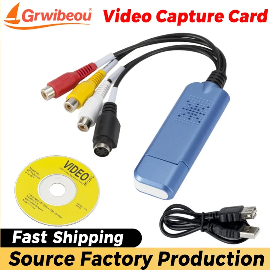 

USB 2.0 VHS To DVD Converter Convert Analog Video To Digital Format Audio Video DVD VHS Record Capture Card Quality PC Adapter