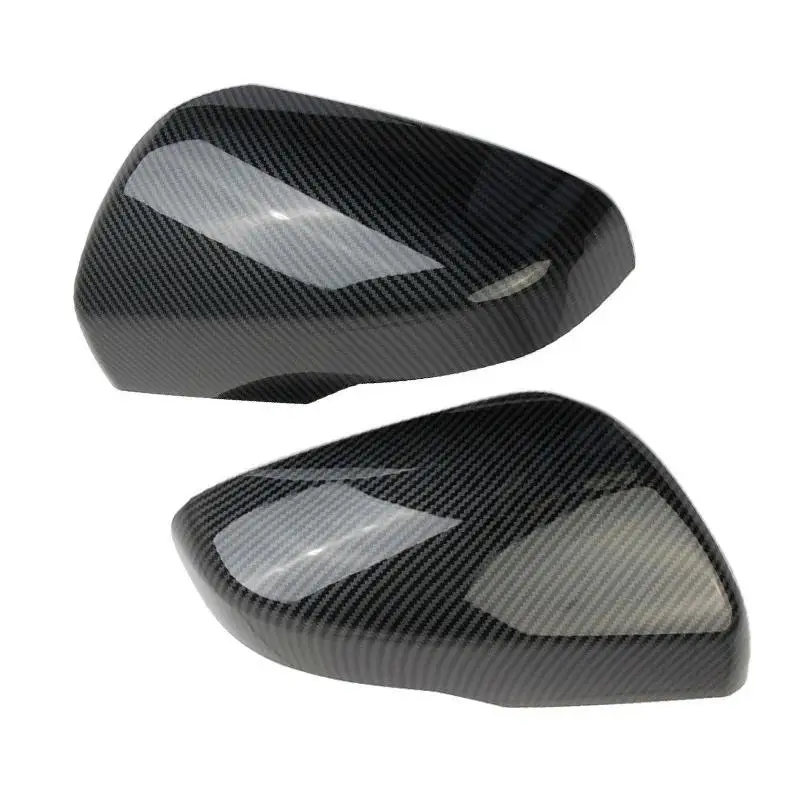 1 Pair Car Side Rear View Mirror Cover Cap Fit for Subaru Crosstrek XV Forester Impreza Black Carbon Fiber Texture Plastic