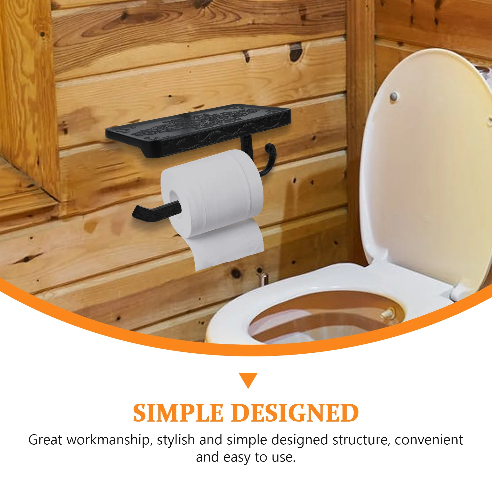 

Black Toilet Paper Holder Wall Mounted Aluminum Wipe Dispenser Storage Shelf Bathroom Kitchen Roll Paper Rack Sundries Organizer