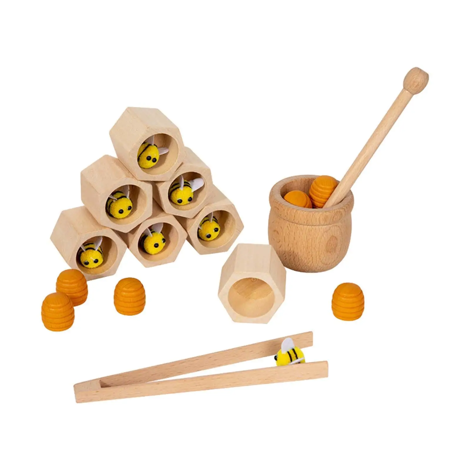 

Hive Sorting Stacking Toy, Clip Bee to Hive Matching Game for Toddlers Kids