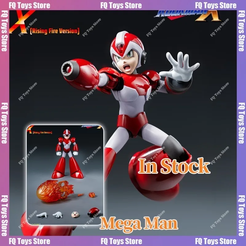 En Stock, Figura de Anime de la Serie MDLX de Threezero, Mega Man X Rising Flame Edition, Muñeco Articulado Coleccionable, Regalo