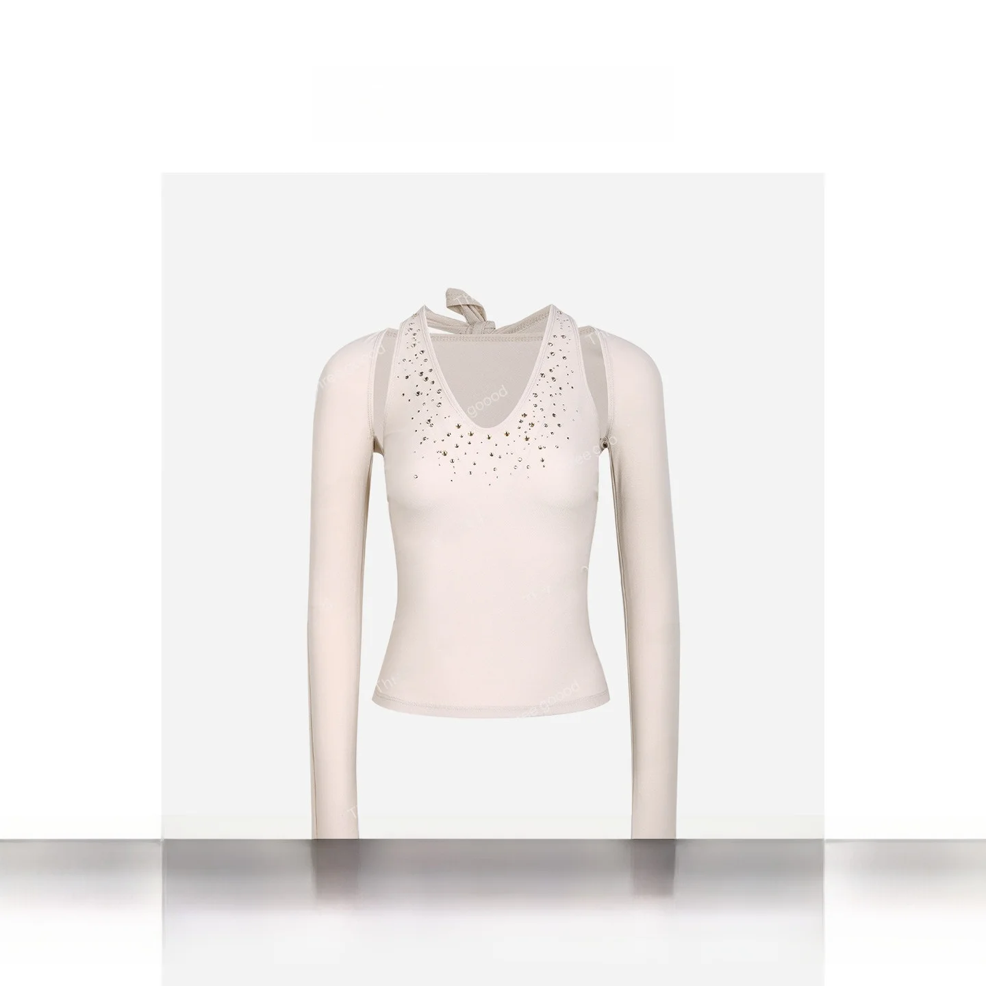 

Faionable Tee Goood Starry Night Nelace Rhinestone oulder Pad Set Holiday Aosphere Women's Casual Sle Polyester F...