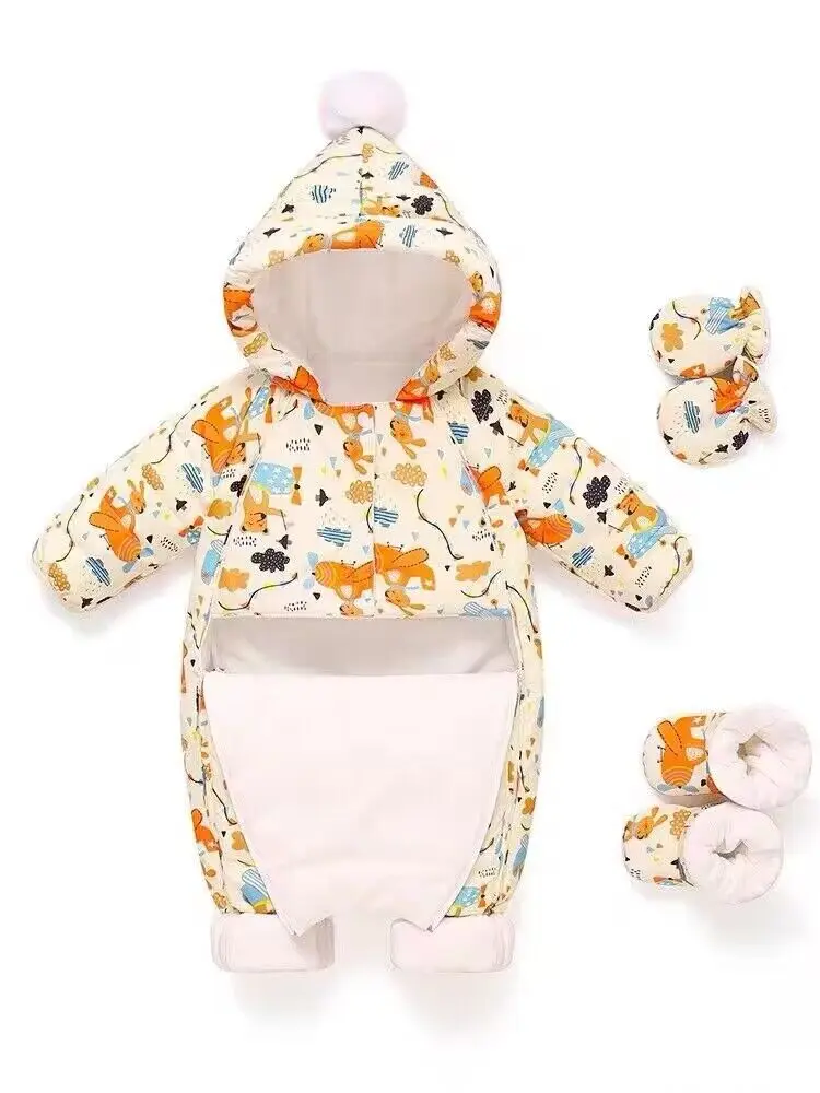 Baby down Suit Onesie Winter Newborn Toddler Clothes Outfit Boys Girls Baby Clothes Thiened White Du down Filled Coat